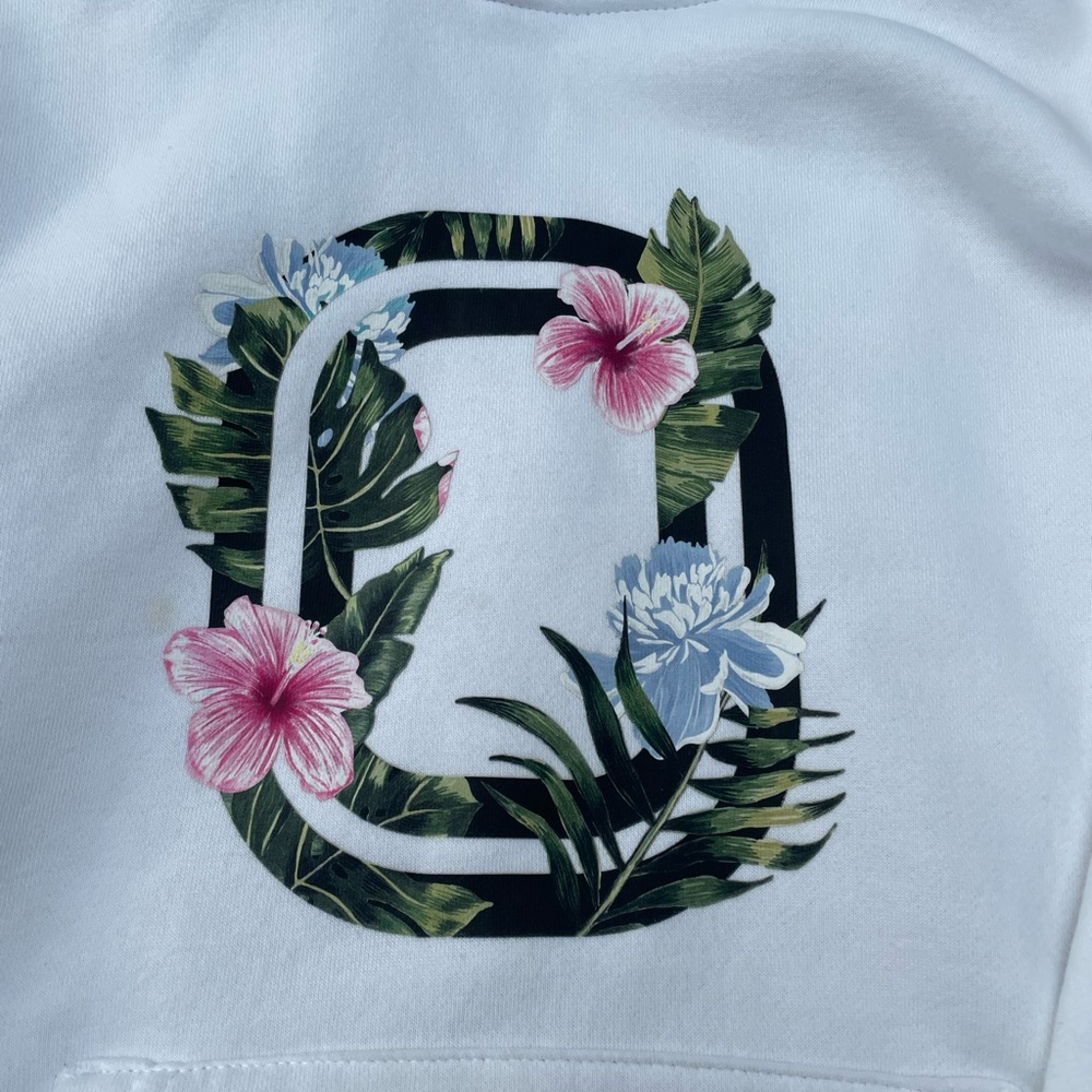 Kids Overtime White Hoodie with Floral Print - Picture 3 of 6